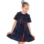 Architecture City Pixel Art Kids  Short Sleeve Shirt Dress