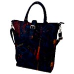 Architecture City Pixel Art Buckle Top Tote Bag