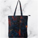 Architecture City Pixel Art Double Zip Up Tote Bag