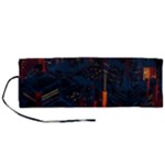Architecture City Pixel Art Roll Up Canvas Pencil Holder (M)