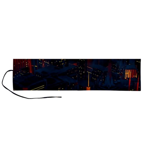 Architecture City Pixel Art Roll Up Canvas Pencil Holder (L) from ArtsNow.com