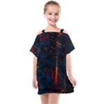 Architecture City Pixel Art Kids  One Piece Chiffon Dress