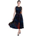 Architecture City Pixel Art Round Neck Boho Dress