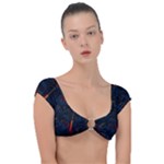 Architecture City Pixel Art Cap Sleeve Ring Bikini Top