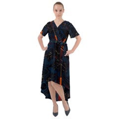 Front Wrap High Low Dress 