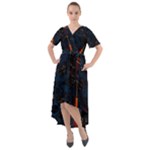 Architecture City Pixel Art Front Wrap High Low Dress