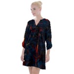 Architecture City Pixel Art Open Neck Shift Dress