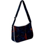Architecture City Pixel Art Zip Up Shoulder Bag