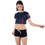Architecture City Pixel Art Tie Back Short Sleeve Crop T-Shirt