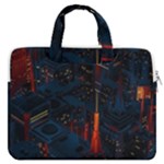 Architecture City Pixel Art MacBook Pro 16  Double Pocket Laptop Bag 