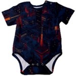 Architecture City Pixel Art Baby Short Sleeve Bodysuit