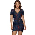 Architecture City Pixel Art Low Cut Cap Sleeve Mini Dress