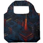 Architecture City Pixel Art Foldable Grocery Recycle Bag