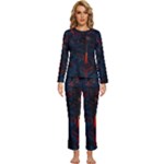 Architecture City Pixel Art Womens  Long Sleeve Lightweight Pajamas Set