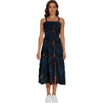 Architecture City Pixel Art Sleeveless Shoulder Straps Boho Dress
