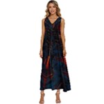 Architecture City Pixel Art V-Neck Sleeveless Loose Fit Overalls