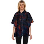 Architecture City Pixel Art Women s Batwing Button Up Shirt