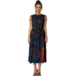 Architecture City Pixel Art Sleeveless Round Neck Midi Dress