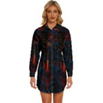Architecture City Pixel Art Womens Long Sleeve Shirt Dress