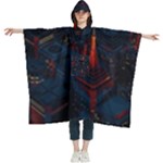 Architecture City Pixel Art Women s Hooded Rain Ponchos