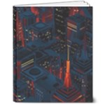Architecture City Pixel Art 8  x 10  Hardcover Notebook
