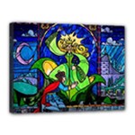 Beauty And The Beast Stained Glass Rose Canvas 16  x 12  (Stretched)