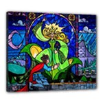 Beauty And The Beast Stained Glass Rose Canvas 24  x 20  (Stretched)
