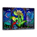 Beauty And The Beast Stained Glass Rose Canvas 18  x 12  (Stretched)
