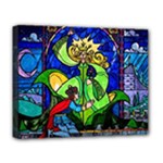 Beauty And The Beast Stained Glass Rose Deluxe Canvas 20  x 16  (Stretched)