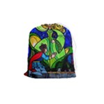 Beauty And The Beast Stained Glass Rose Drawstring Pouch (Medium)