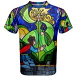 Beauty And The Beast Stained Glass Rose Men s Cotton T-Shirt