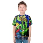 Beauty And The Beast Stained Glass Rose Kids  Cotton T-Shirt