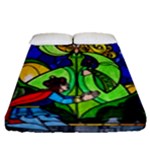 Beauty And The Beast Stained Glass Rose Fitted Sheet (Queen Size)
