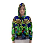 Beauty And The Beast Stained Glass Rose Women s Hooded Windbreaker