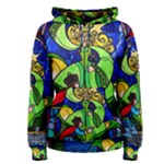 Beauty And The Beast Stained Glass Rose Women s Pullover Hoodie