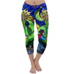 Beauty And The Beast Stained Glass Rose Capri Winter Leggings 
