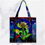 Beauty And The Beast Stained Glass Rose Zipper Grocery Tote Bag