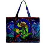Beauty And The Beast Stained Glass Rose Zipper Mini Tote Bag
