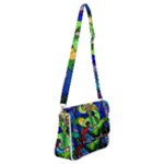 Beauty And The Beast Stained Glass Rose Shoulder Bag with Back Zipper