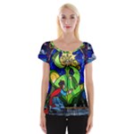 Beauty And The Beast Stained Glass Rose Cap Sleeve Top