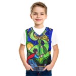 Beauty And The Beast Stained Glass Rose Kids  Basketball Tank Top