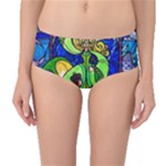 Beauty And The Beast Stained Glass Rose Mid-Waist Bikini Bottoms