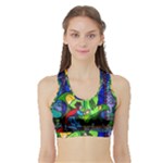 Beauty And The Beast Stained Glass Rose Sports Bra with Border