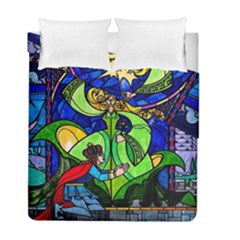 Beauty And The Beast Stained Glass Rose Duvet Cover Double Side (Full/ Double Size) from ArtsNow.com