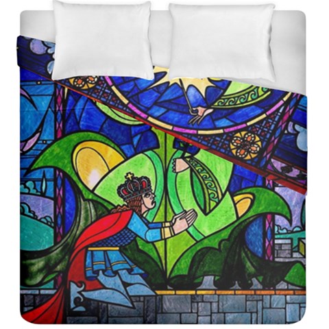 Beauty And The Beast Stained Glass Rose Duvet Cover Double Side (King Size) from ArtsNow.com