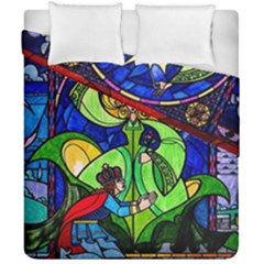 Beauty And The Beast Stained Glass Rose Duvet Cover Double Side (California King Size) from ArtsNow.com