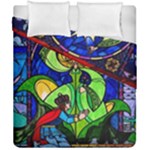 Beauty And The Beast Stained Glass Rose Duvet Cover Double Side (California King Size)