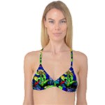 Beauty And The Beast Stained Glass Rose Reversible Tri Bikini Top