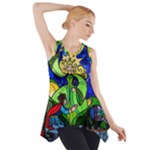 Beauty And The Beast Stained Glass Rose Side Drop Tank Tunic