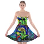 Beauty And The Beast Stained Glass Rose Strapless Bra Top Dress